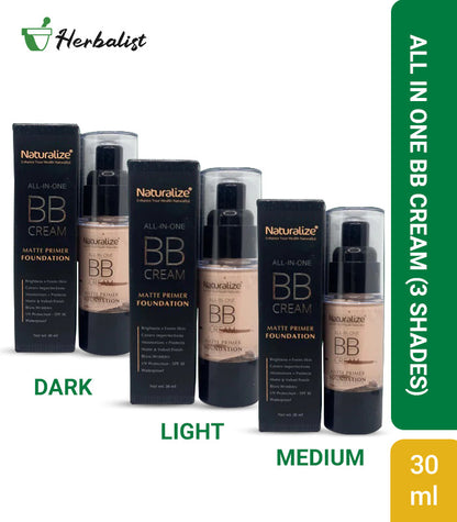 All in one BB Cream (3 Shades) - Covers 10 Flaws in 1 Swipe