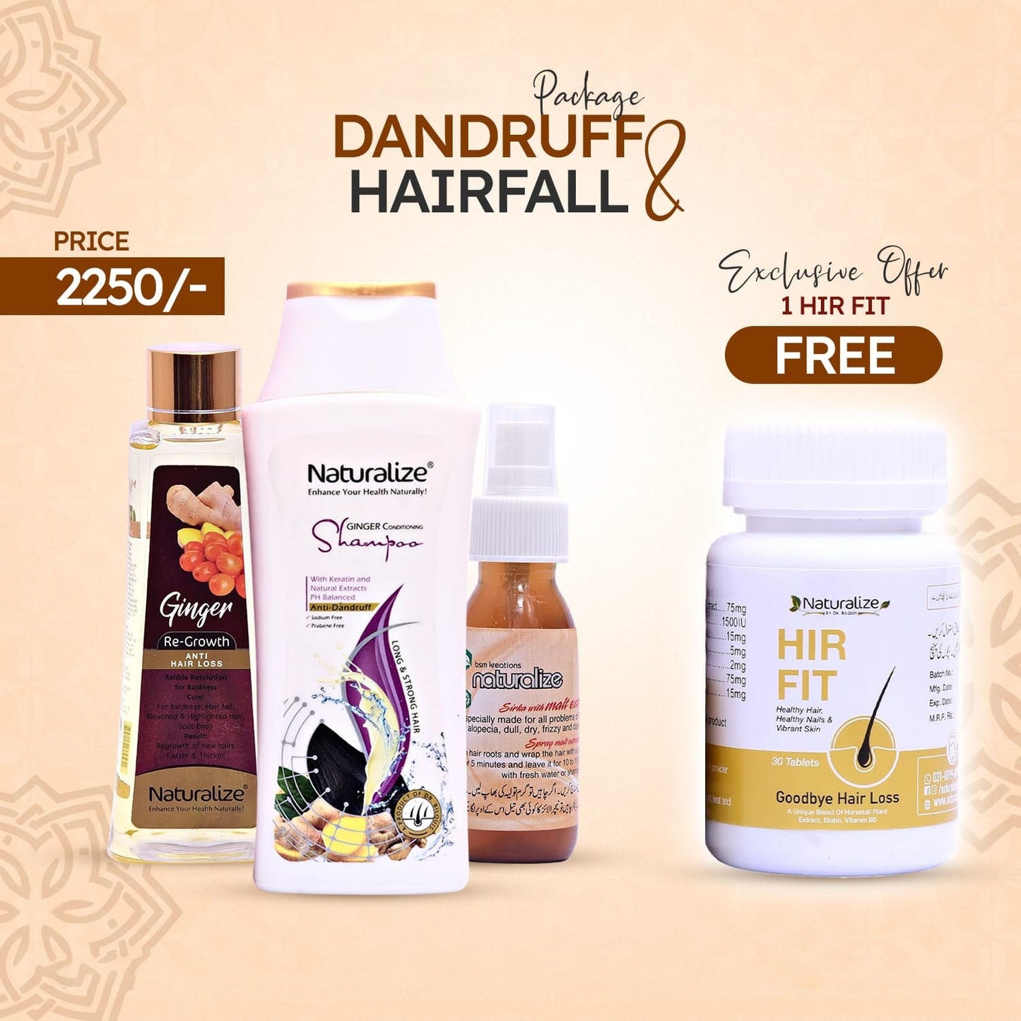 Dandruff & Hair fall Package Naturalize By Dr. Bilquis Sheikh Free H