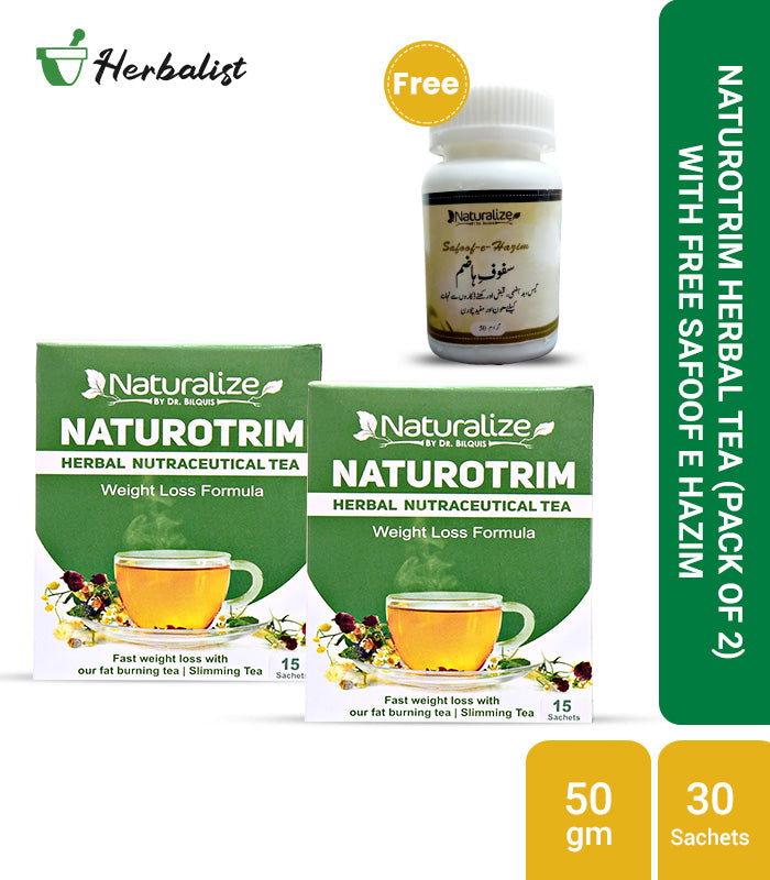 Naturotrim Herbal Tea - Herbal Nutraceutical Tea with Free Safoof e Hazim