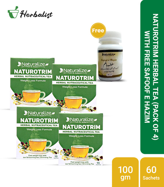 Naturotrim Herbal Tea - Herbal Nutraceutical Tea with Free Safoof e Hazim